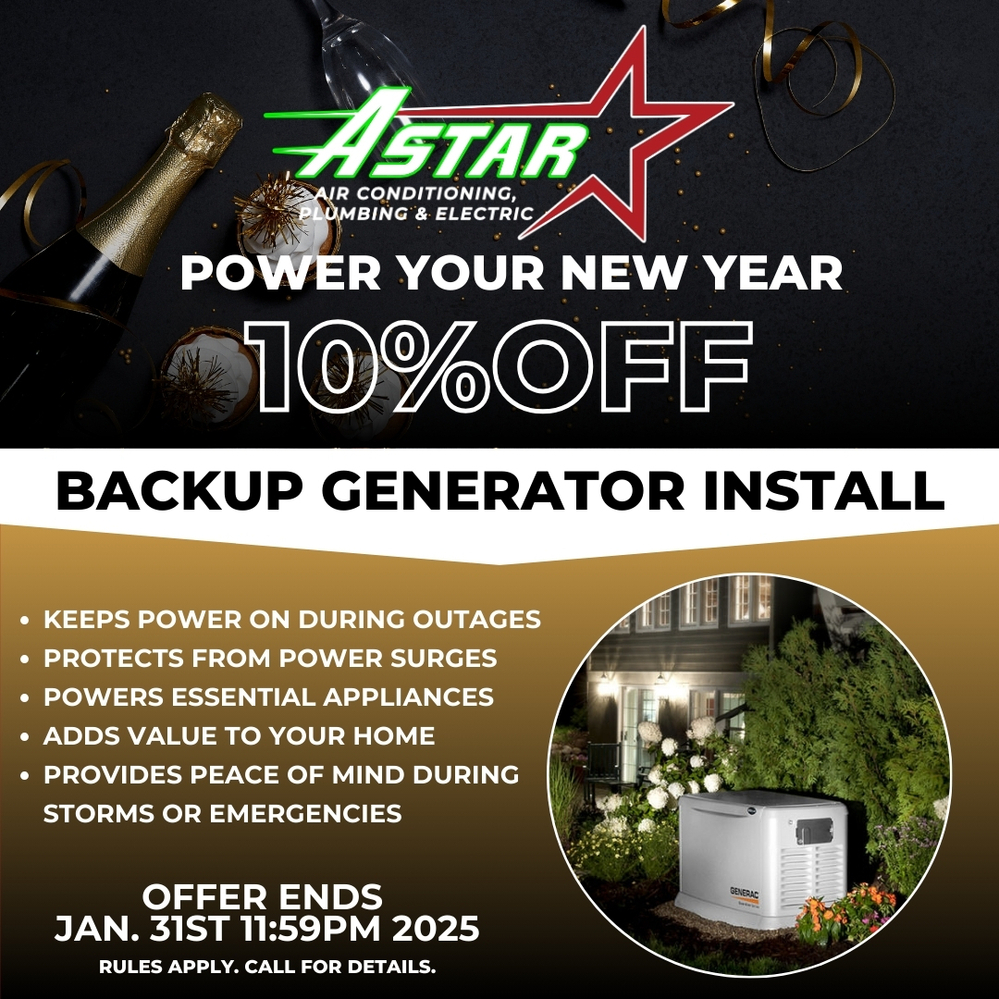 10% OFF Backup Generator Offer