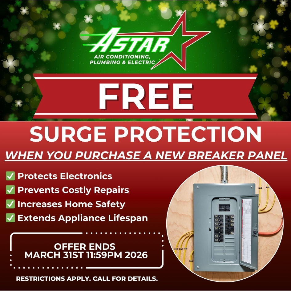 ASTAR - FREE SURGE PROTECTION WITH PURCHASE OF BREAKER PANEL
