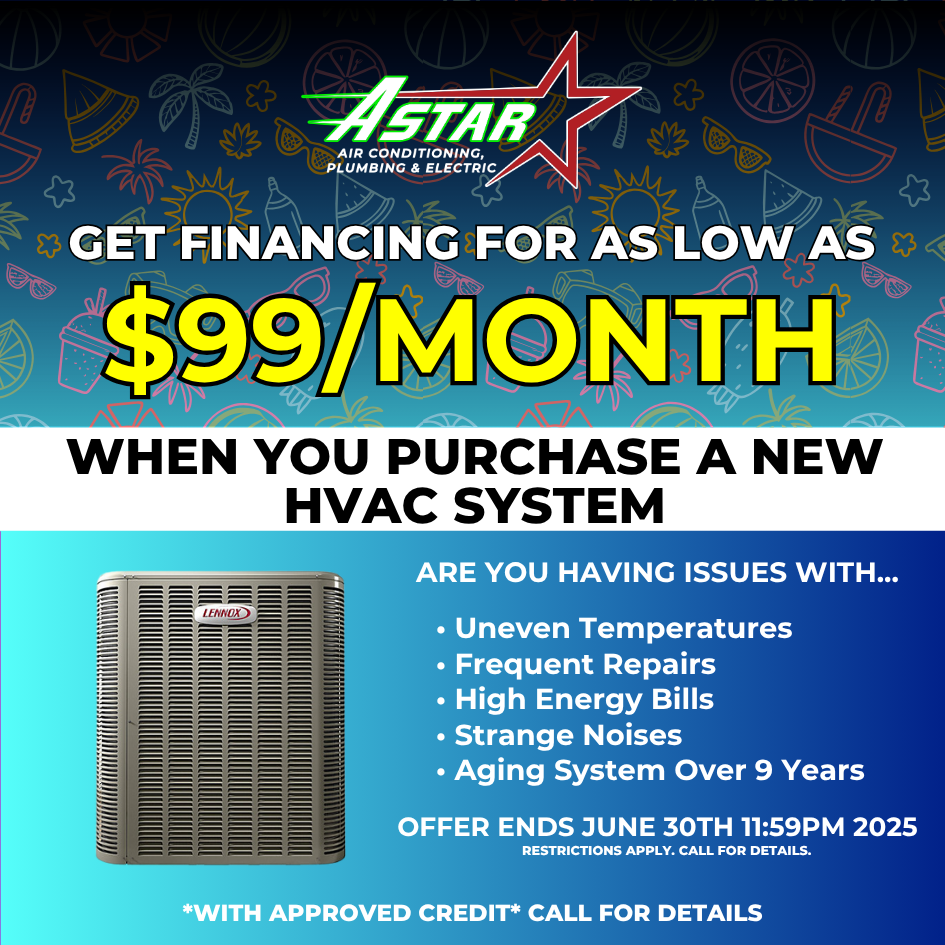 ASTAR $99 MONTH FINANCING WHEN YOU PURCHASE A NEW HVAC SYSTEM